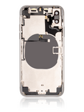 Replacement Back Housing W/ Small Components Pre-Installed Compatible with Apple iPhone X (Used OEM Pull: Grade A) (Silver)