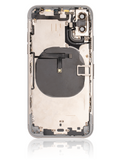 Replacement Back Housing W/ Small Components Pre-Installed Compatible with Apple iPhone XS (Used OEM Pull: Grade C) (Silver)