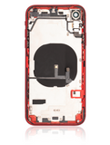 Replacement Back Housing W/ Small Components Pre-Installed Compatible with Apple iPhone XR (Used OEM Pull: Grade C) (Red)