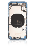 Replacement Back Housing W/ Small Components Pre-Installed Compatible with Apple iPhone XR (Used OEM Pull: Grade C) (Blue)