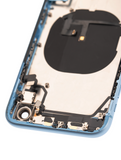 Replacement Back Housing W/ Small Components Pre-Installed Compatible with Apple iPhone XR (Used OEM Pull: Grade C) (Blue)