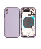 Replacement Back Housing W/ Small Components Pre-Installed Compatible with Apple iPhone 11 (Used OEM Pull: Grade C) (Purple)