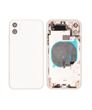 Replacement Back Housing W/ Small Components Pre-Installed Compatible with Apple iPhone 11 (Used OEM Pull: Grade C) (White)