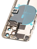 Replacement Back Housing W/ Small Components Pre-Installed Compatible with Apple iPhone 11 Pro (Used OEM Pull: Grade C) (Matte Silver)