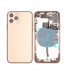 Replacement Back Housing W/ Small Components Pre-Installed Compatible with Apple iPhone 11 Pro (Used OEM Pull: Grade C) (Matte Gold)