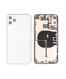Replacement Back Housing W/ Small Components Pre-Installed Compatible with Apple iPhone 11 Pro Max (Used OEM Pull: Grade A) (Silver)