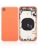 Replacement Back Housing W/ Small Components Pre-Installed Compatible with Apple iPhone XR (No Logo) (Aftermarket Plus) (Coral)