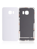 Replacement Back Cover Glass Compatible with Samsung Galaxy S6 Edge (No Logo) (Aftermarket Plus) (White)
