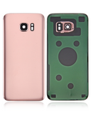 Replacement Back Cover Glass With Camera Lens Compatible with Samsung Galaxy S7 Edge (No Logo) (Aftermarket Plus) (Rose Pink)
