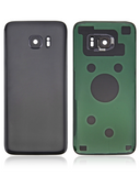 Replacement Back Cover Glass With Camera Lens Compatible with Samsung Galaxy S7 Edge (No Logo) (Aftermarket Plus) (Black)