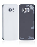 Replacement Back Cover Glass With Camera Lens Compatible with Samsung Galaxy S7 Edge (No Logo) (Aftermarket Plus) (Silver)