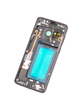 Replacement Mid-Frame Housing Compatible with Samsung Galaxy S9 Plus (With SmallParts) (Midnight Black Frame)