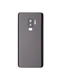 Replacement Back Cover Glass With Camera Lens Compatible with Samsung Galaxy S9 Plus (No Logo) (Aftermarket Plus) (Midnight Black)