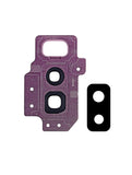 Replacement Back Camera Lens With Bracket / Bezel Compatible with Samsung Galaxy S9 Plus (Purple)