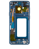 Replacement Mid-Frame Housing Compatible with Samsung Galaxy S9 Plus (With SmallParts) (Coral Blue Frame)