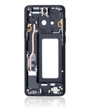 Replacement Mid-Frame Housing Compatible with Samsung Galaxy S9 (With SmallParts) (Midnight Black Frame)