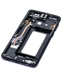 Replacement Mid-Frame Housing Compatible with Samsung Galaxy S9 (With SmallParts) (Midnight Black Frame)