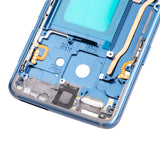 Replacement Mid-Frame Housing Compatible with Samsung Galaxy S9 (With SmallParts) (Coral Blue Frame)