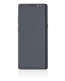 Replacement OLED Assembly With Frame Compatible with Samsung Galaxy Note 8 (Aftermarket Plus) (Midnight Black)