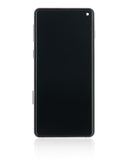 Replacement LCD Assembly With Frame (Without Finger Print Sensor) Compatible with Samsung Galaxy S10 (Aftermarket Plus: TFT) (Prism Black)