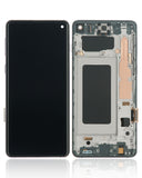 Replacement LCD Assembly With Frame (Without Finger Print Sensor) Compatible with Samsung Galaxy S10 (Aftermarket Plus: TFT) (Prism Black)