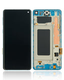 Replacement LCD Assembly With Frame (Without Finger Print Sensor) Compatible with Samsung Galaxy S10 (Aftermarket Plus: TFT) (Prism Blue)