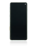 Replacement LCD Assembly With Frame (Without Finger Print Sensor) Compatible with Samsung Galaxy S10 (Aftermarket Plus: TFT) (Prism Green)