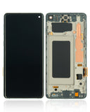 Replacement LCD Assembly With Frame (Without Finger Print Sensor) Compatible with Samsung Galaxy S10 (Aftermarket Plus: TFT) (Prism Green)