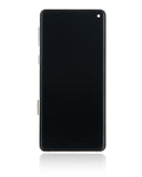Replacement LCD Assembly With Frame (Without Finger Print Sensor) Compatible with Samsung Galaxy S10 (Aftermarket Plus: TFT) (Prism White)
