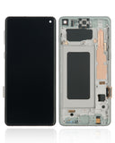 Replacement LCD Assembly With Frame (Without Finger Print Sensor) Compatible with Samsung Galaxy S10 (Aftermarket Plus: TFT) (Prism White)