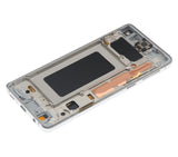 Replacement LCD Assembly With Frame (Without Finger Print Sensor) Compatible with Samsung Galaxy S10 (Aftermarket Plus: TFT) (Prism White)