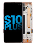 Replacement LCD Assembly With Frame (Without Finger Print Sensor) Compatible with Samsung Galaxy S10 Plus (Aftermarket Plus: TFT) (Flamingo Pink)