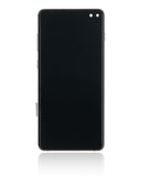 Replacement LCD Assembly With Frame (Without Finger Print Sensor) Compatible with Samsung Galaxy S10 Plus (Aftermarket Plus: TFT) (Prism / Ceramic Black)