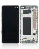Replacement LCD Assembly With Frame (Without Finger Print Sensor) Compatible with Samsung Galaxy S10 Plus (Aftermarket Plus: TFT) (Prism / Ceramic Black)