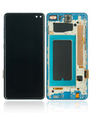 Replacement LCD Assembly With Frame (Without Finger Print Sensor) Compatible with Samsung Galaxy S10 Plus (Aftermarket Plus: TFT) (Prism Blue)