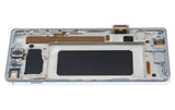 Replacement LCD Assembly With Frame (Without Finger Print Sensor) Compatible with Samsung Galaxy S10 Plus (Aftermarket Plus: TFT) (Prism White)