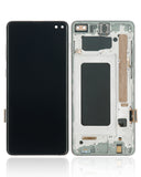 Replacement LCD Assembly With Frame (Without Finger Print Sensor) Compatible with Samsung Galaxy S10 Plus (Aftermarket Plus: TFT) (Prism White)