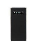Replacement Back cover Glass With Camera Lens Compatible with Samsung Galaxy S10 5G (No Logo) (Aftermarket Plus) (Prism Black)