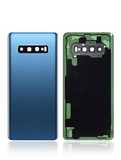 Replacement Back cover Glass With Camera Lens Compatible with Samsung Galaxy S10 Plus (No Logo) (Aftermarket Plus) (Prism Blue)