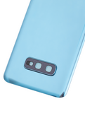 Replacement Back cover Glass With Camera Lens Compatible with Samsung Galaxy S10E (No Logo) (Aftermarket Plus) (Prism Blue)