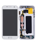 Replacement OLED Assembly With Frame Compatible with Samsung Galaxy S7 (All US Models) (Aftermarket Plus) (Silver Titanium)