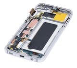 Replacement OLED Assembly With Frame Compatible with Samsung Galaxy S7 (All US Models) (Aftermarket Plus) (Silver Titanium)