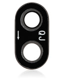 Replacement Back Camera Lens (Glass Only) With Adhesive Compatible with Motorola Moto E (XT2052 / 2020) (2 Piece Set) (Black)