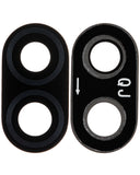 Replacement Back Camera Lens (Glass Only) With Adhesive Compatible with Motorola Moto E (XT2052 / 2020) (2 Piece Set) (Black)