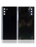 Replacement Back Cover Glass With Camera Lens Compatible with Samsung Galaxy Note 10 (No Logo) (Aftermarket Plus) (Aura Black)
