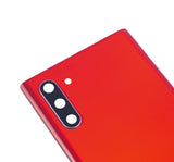 Replacement Back Cover Glass With Camera Lens Compatible with Samsung Galaxy Note 10 (No Logo) (Aftermarket Plus) (Aura Red)