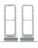 Replacement Dual Sim Card Tray Compatible with Samsung Galaxy Note 10 (Aura Glow / Silver)