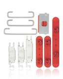 Replacement Hard Buttons (Power / Volume / Switch) Compatible with Apple iPhone 12 Mini (Red)