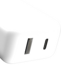 2 Plug - 20W USB Type C And USB Type A Wall Power Adapter (AmpSentrix) Compatible with Ampsentrix