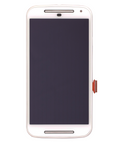 Replacement LCD Assembly With Frame Compatible with Motorola Moto G2 (XT1064 / XT1068 / XT1069 / 2014) (Refurbished) (White)